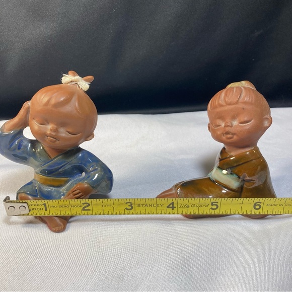 Vintage Japan Uctci Terracotta Girl Figurines - Picture 2 of 13
